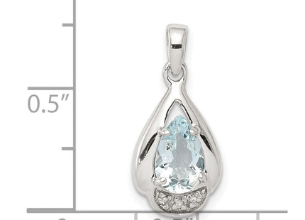 Sterling silver diamond pendant, another view