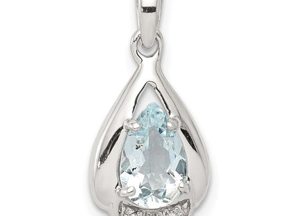 Sterling silver diamond pendant