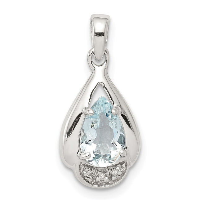 Sterling silver diamond pendant