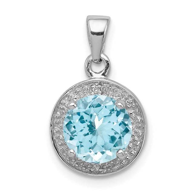 Sterling silver diamond pendant