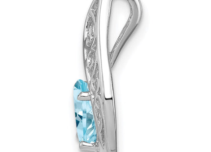 Sterling silver diamond pendant, alternate view
