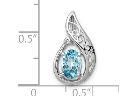 Sterling silver diamond pendant, another view