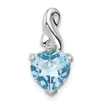 Sterling silver diamond heart pendant
