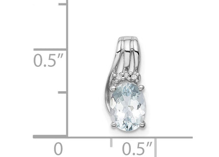 Sterling silver aquamarine oval pendant, another view