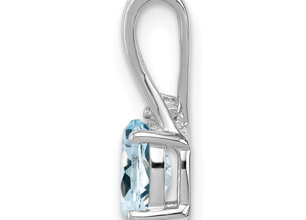 Sterling silver diamond oval pendant, alternate view