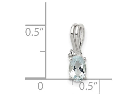 Sterling silver diamond oval pendant, another view