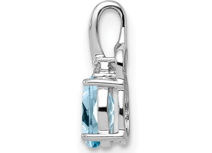 Sterling silver diamond oval pendant, alternate view