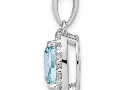 Sterling silver aquamarine pendant, alternate view