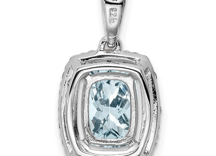 Sterling silver aquamarine pendant, further view