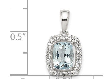 Sterling silver aquamarine pendant, another view