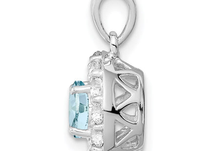 Sterling silver aquamarine pendant, alternate view