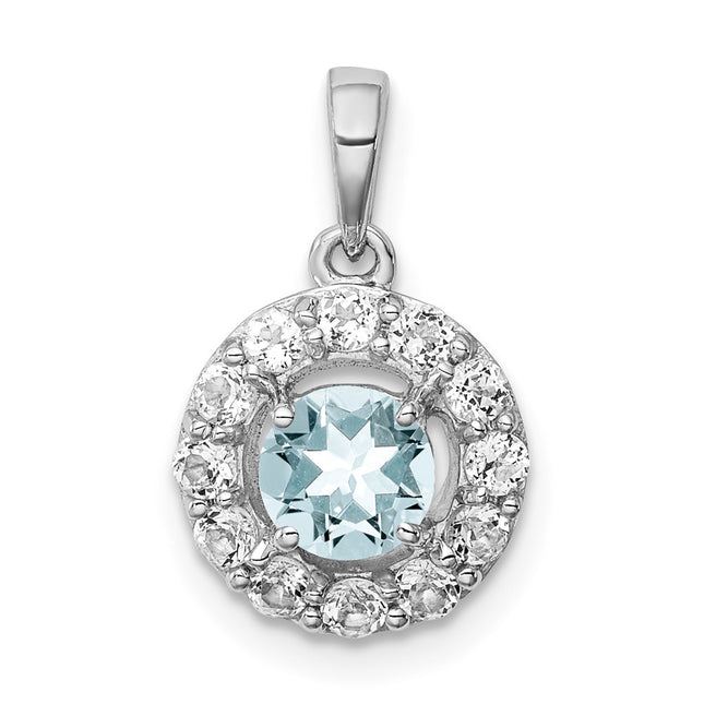 Sterling silver aquamarine pendant