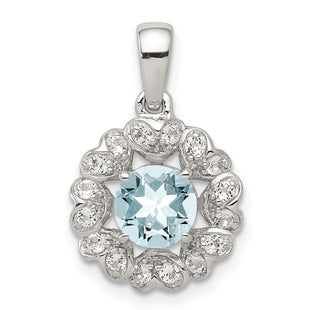 Sterling Silver Pendants Style QP3003AQ - Classique Jewelry Inc.