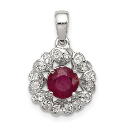 Sterling silver ruby pendant