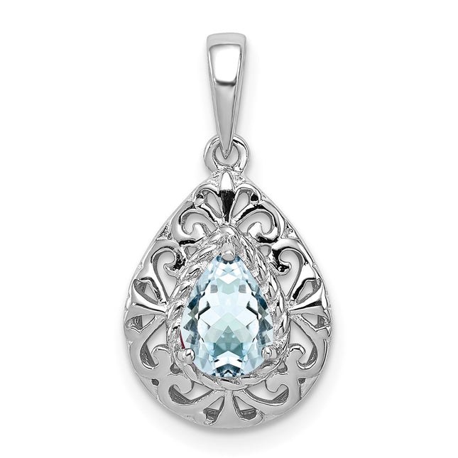 Sterling Silver Pendants Style QP3005AQ - Classique Jewelry Inc.