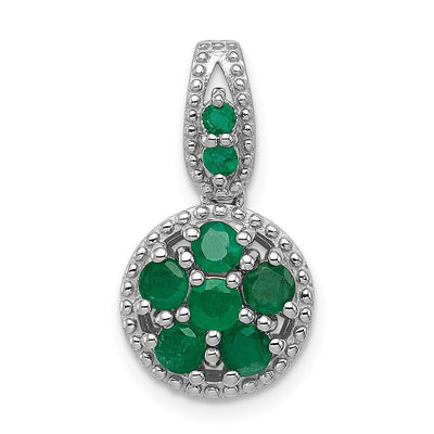 Sterling silver emerald circle pendant