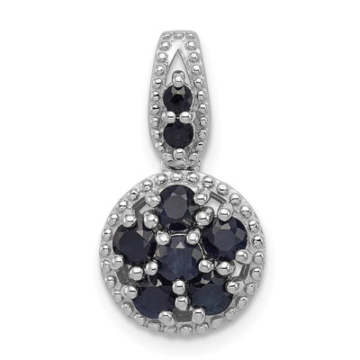 Sterling silver sapphire circle pendant