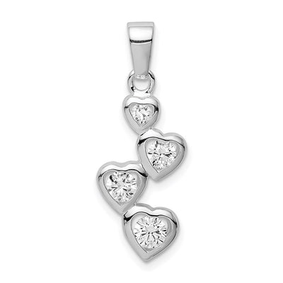 Sterling silver cubic zirconia heart pendant