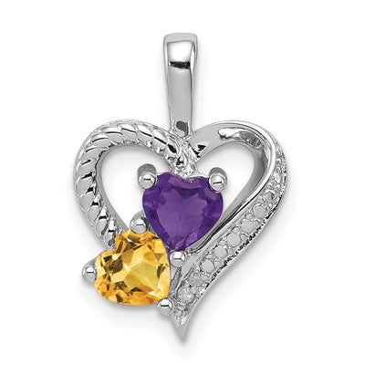 Sterling silver diamond pendant
