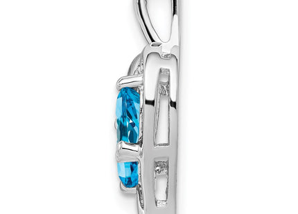 Sterling silver diamond pendant, alternate view