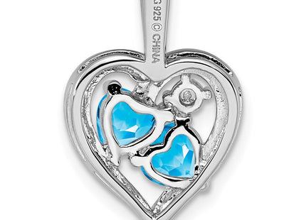 Sterling silver diamond pendant, further view