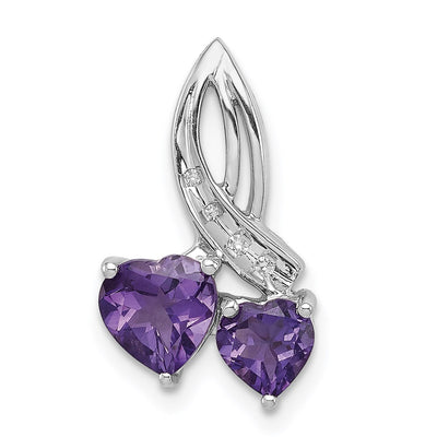 Sterling silver diamond heart chain
