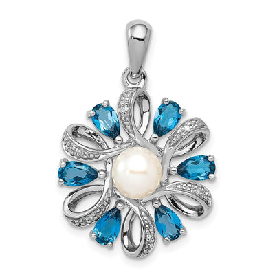 Sterling silver flower pendant