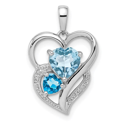 Sterling silver diamond pendant