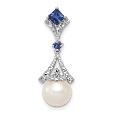 Sterling silver sapphire pendant