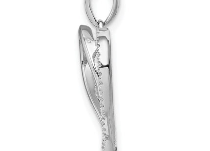 Sterling silver heart pendant, alternate view