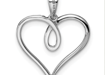 Sterling silver heart pendant, another view