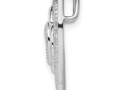 Sterling Silver Rhodium Plated Diamond Triple Heart Pendant (Style QP3301)