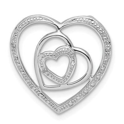 Sterling silver diamond heart pendant