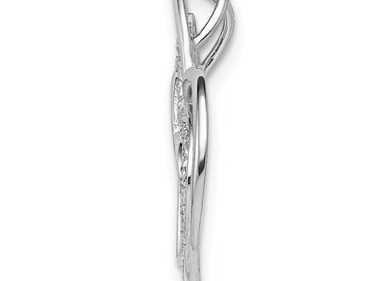 Sterling silver diamond heart pendant, alternate view