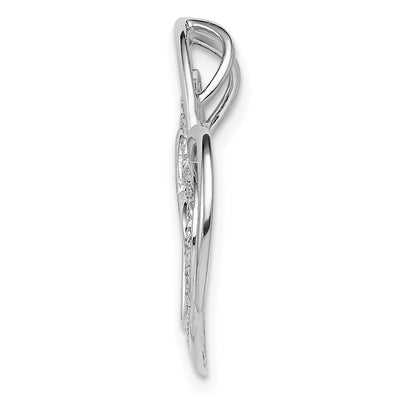 Sterling Silver Rhodium Plated Diamond Triple Heart Pendant, 23 x 22mm