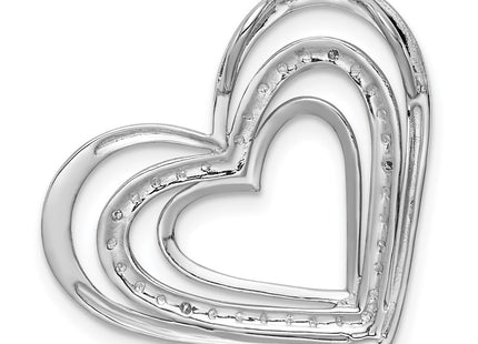 Sterling silver diamond heart pendant, further view