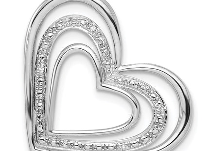 Sterling silver diamond heart pendant