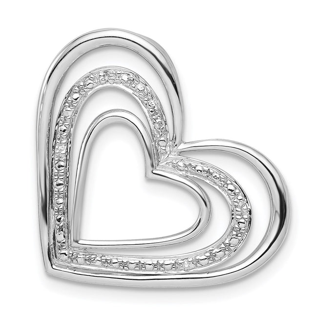 Sterling silver diamond heart pendant