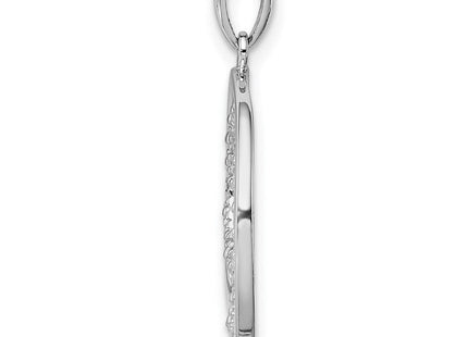 Sterling Silver Rhodium Plated Diamond Pendant