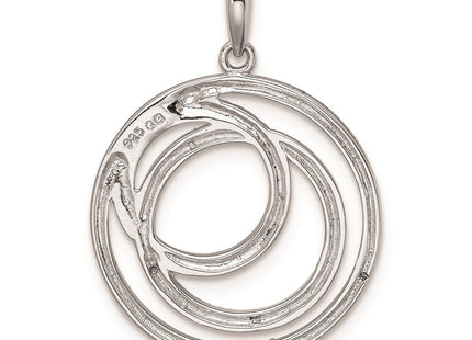 Sterling Silver Rhodium Plated Diamond Pendant