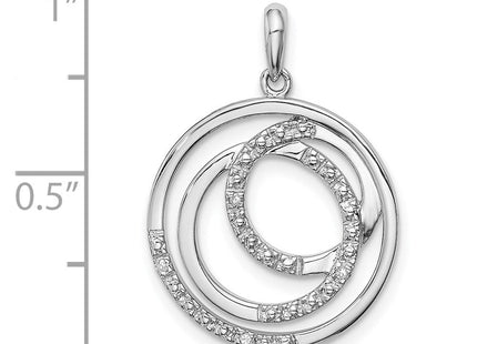 Sterling Silver Rhodium Plated Diamond Pendant