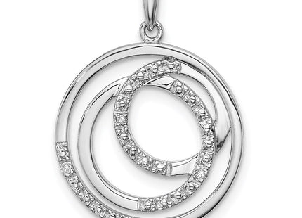 Sterling Silver Rhodium Plated Diamond Pendant