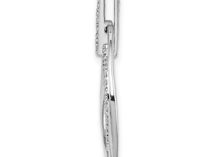 Sterling silver diamond pendant, alternate view