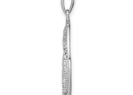 Sterling silver diamond pendant, alternate view