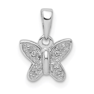 Sterling silver diamond butterfly pendant