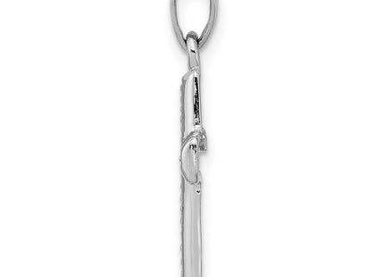 Sterling silver diamond cross pendant, alternate view