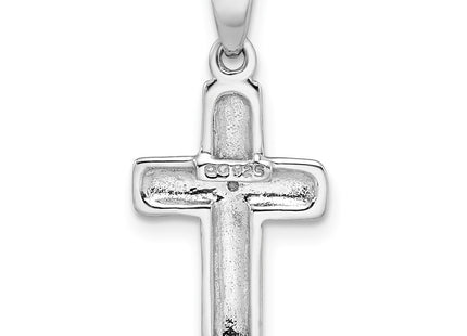 Sterling silver diamond cross pendant, further view