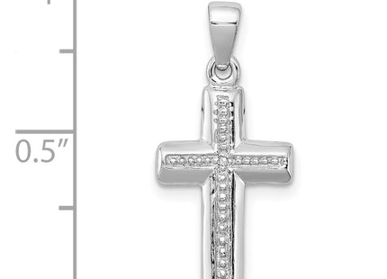 Sterling silver diamond cross pendant, another view