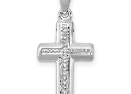 Sterling silver diamond cross pendant