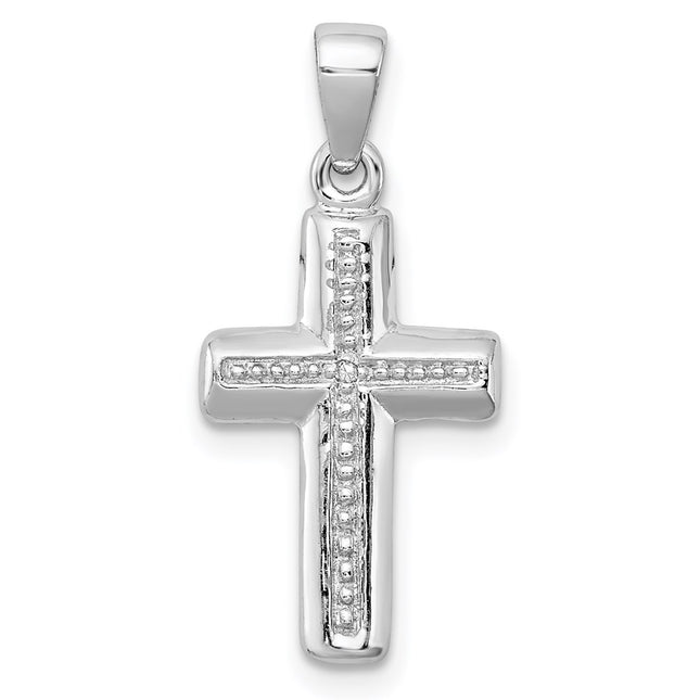 Sterling silver diamond cross pendant